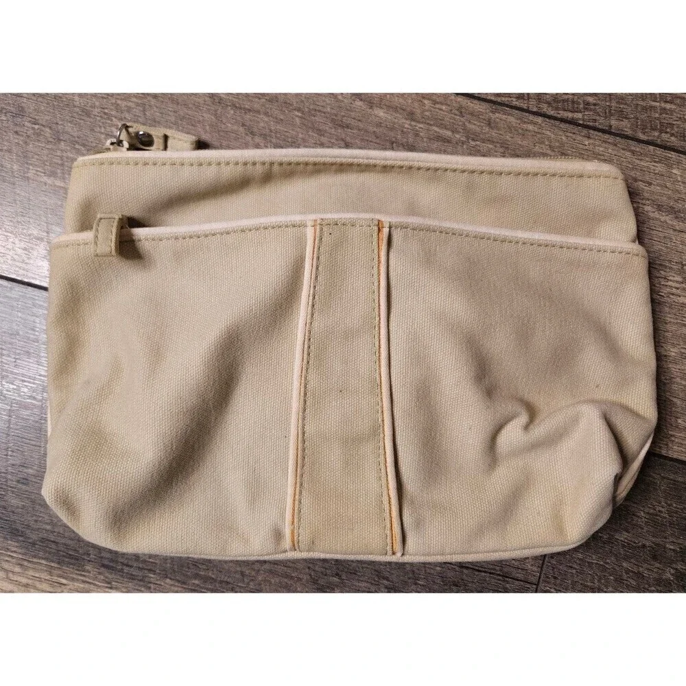 Vera Bradley Dockside Cosmetic Makeup Clutch Sand Tan